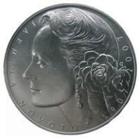 Česká mincovna 100. výročí narození Jarmily Novotné 200 Kč 2007 stříbrná mince Proof 13 g