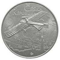 Česká mincovna 100. výročí prvního dálkového letu Jana Kašpara 200 Kč 2011 stříbrná mince Proof 13 g