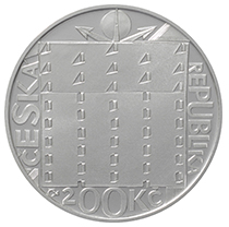 Česká mincovna 150. výročí narození Jože Plečnika 200 Kč 2022 stříbrná mince Proof 13 g - Obrázek 2