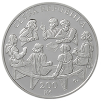 Česká mincovna 600. výročí vydání čtyř pražských artikulů 200 Kč 2020 stříbrná mince Proof 13 g