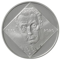 Česká mincovna 150. výročí narození Adolfa Loose 200 Kč 2020 stříbrná mince Proof 13 g