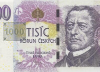 1000 Kč  - Vzor 2008 s přítiskem 30. výročí České národní banky a české měny