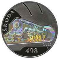 Česká mincovna Parní lokomotiva Škoda 498 Albatros s hologramem 500 Kč 2021 stříbrná mince Standard 25 g
