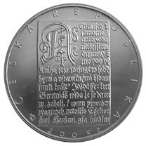 Česká mincovna 425. výročí prvního vydání kralické bible 200 Kč 2004 stříbrná mince Proof 13 g
