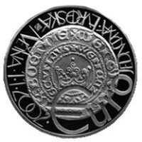 Česká mincovna Zavedení jednotné evropské měny euro jako oběživa 200 Kč 2001 stříbrná mince Proof 13 g