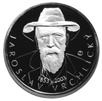 Česká mincovna 150. výročí narození Jaroslava Vrchlického 200 Kč 2003 stříbrná mince Proof 13 g