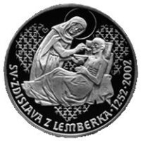Česká mincovna 750. výročí úmrtí sv. Zdislavy z Lemberka 200 Kč 2002 stříbrná mince Proof 13 g