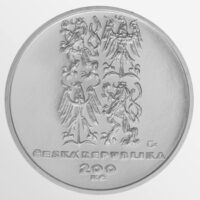 Česká mincovna 50. výročí založení Organizace Severoatlantické smlouvy NATO 200 Kč 1999 stříbrná mince Proof 13 g