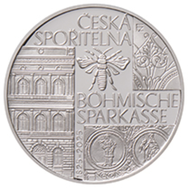 Česká mincovna 200. výročí založení české spořitelny - Böhmische Sparkasse 200 Kč 2025 stříbrná mince Standard 13 g