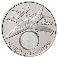 Česká mincovna Letoun Aero L-39 s optickým průhledovým prvkem 500 Kč 2025 stříbrná mince Standard 25 g