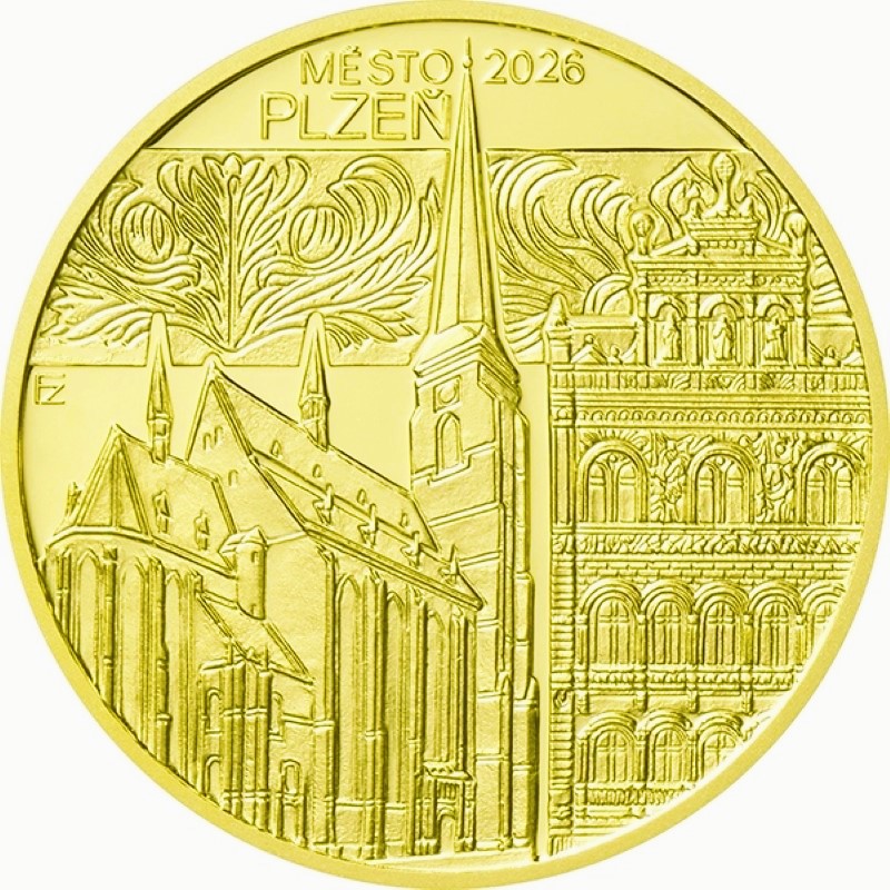 Česká mincovna Plzeň 5000 Kč 2026 zlatá mince PROOF 15,55 g